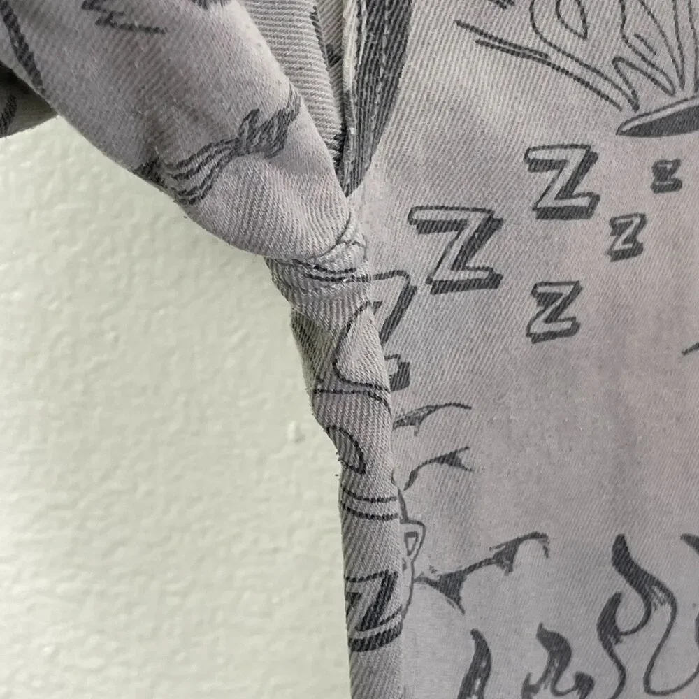 RipNDip Gray Doodle Print Jeans Unisex‎ Size 30